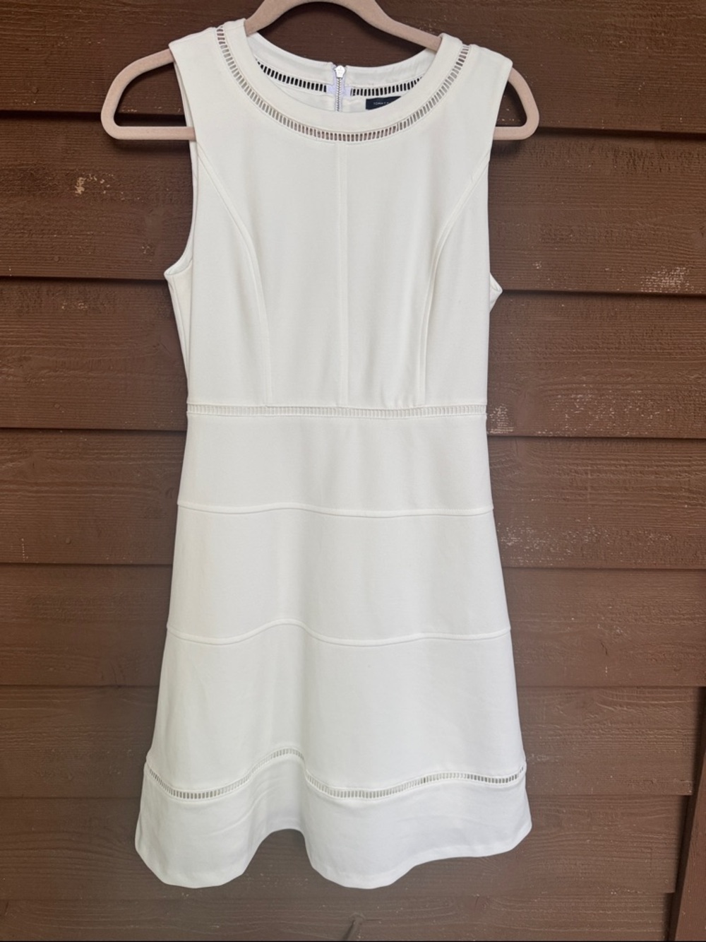 Tommy Hilfiger Cream Sleeveless A-Line Midi Dress size 4